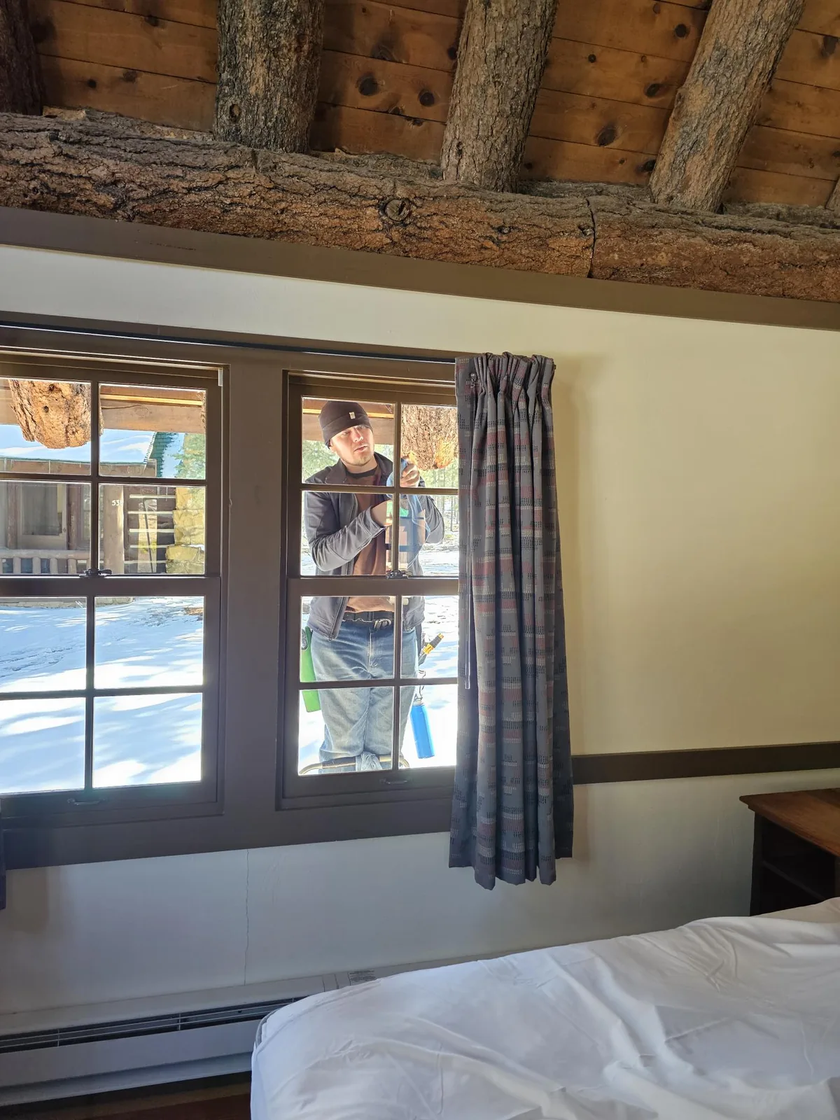 Exterior glass on a guest room, seen from inside.